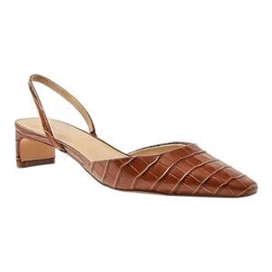 Brown Slingback Block Heel Shoes